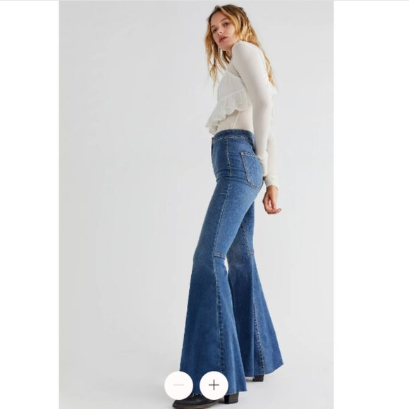 Free People Just Float On Super Flare Jeans - Picture 5 of 8